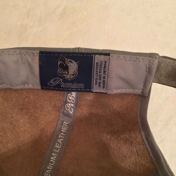 Pit Bull 100% Premium Leather Grey Hat NWOT - Picture 7 of 9